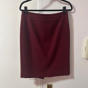 JCrew Maroon Wool No. 2 Pencil Skirt